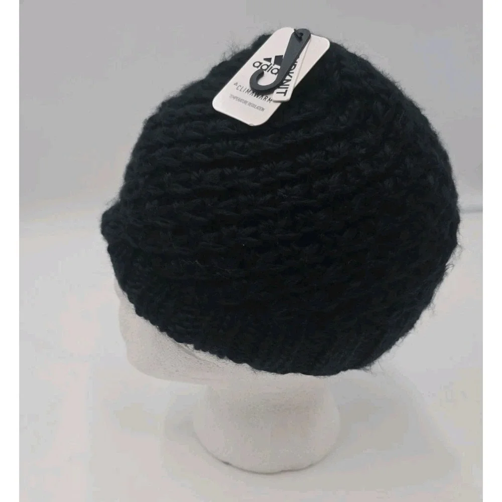 Adidas Knit Climawarm Women's Small Whittier Beanie Black NWT Winter